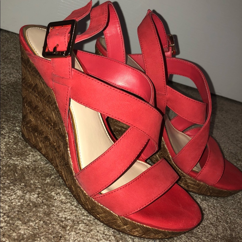 Strap wedge heel
